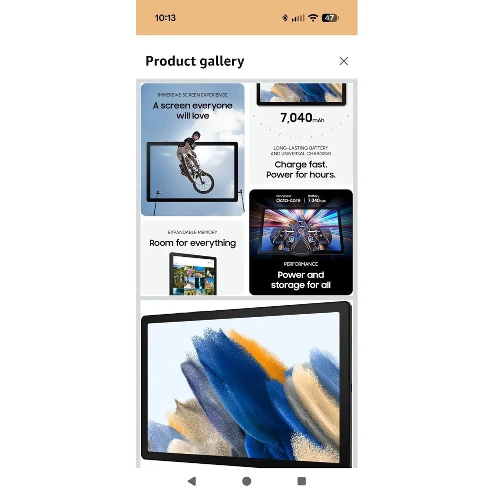 Samsung‎ Galaxy Tab A8 SM-X205 128 GB, Wi-Fi + 4G, 10.5 in - Dark Gray